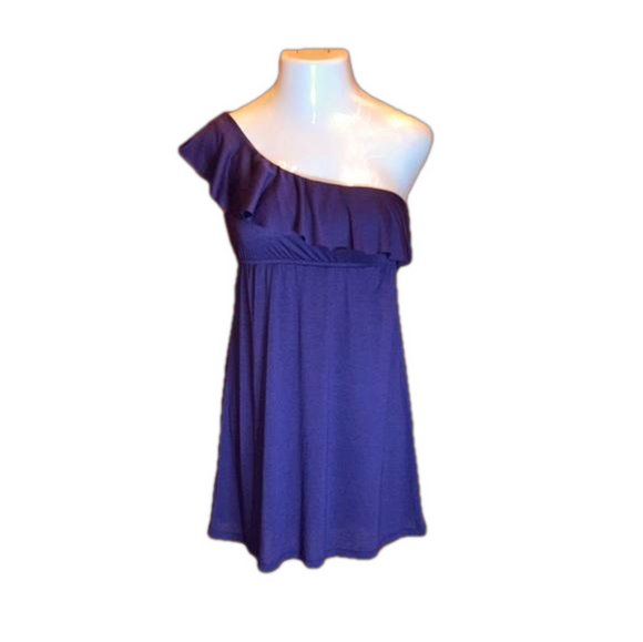 BIAGGI Purple One Shoulder Mini Dress Size M (7-9) - Picture 1 of 6